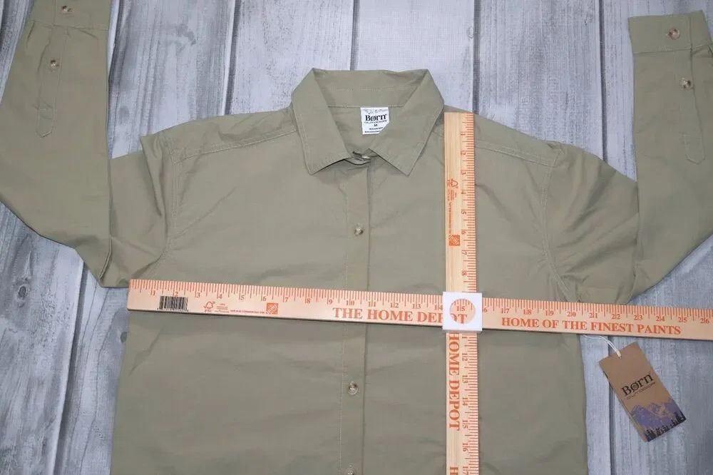 NEW Børn (Born) Outdoors Women's Button Down Shirt Olive Green 100% Nylon - Picture 6 of 10